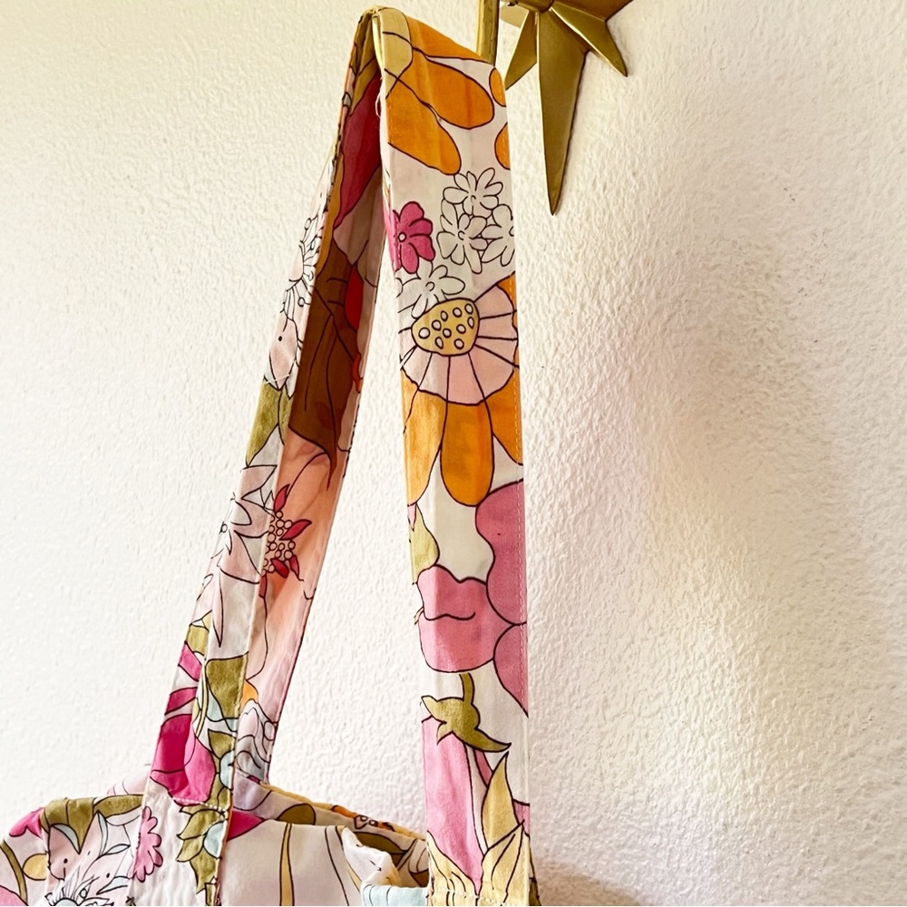 Liberty of London for Target Happy Colorful Retro Floral Zip Tote Bag Rare - Picture 11 of 16